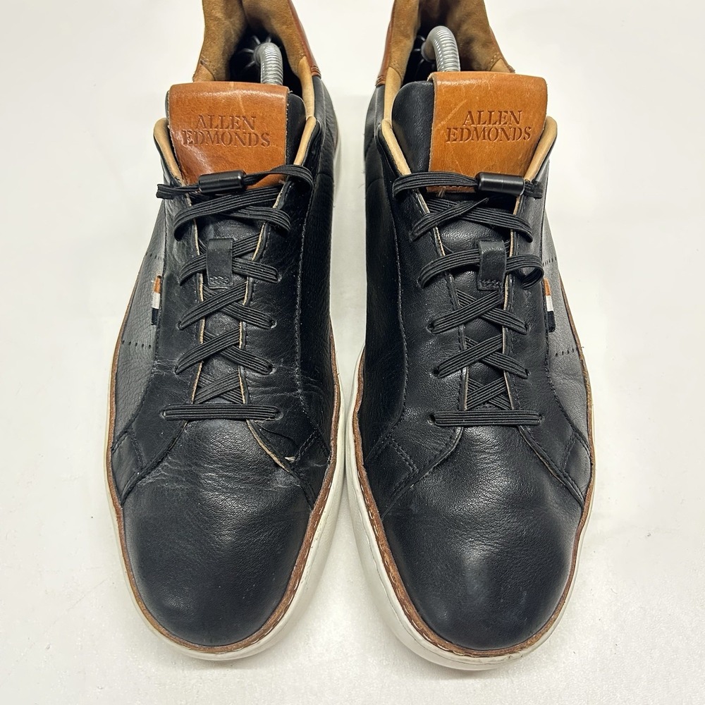 Allen Edmonds Port Washington Black Leather Sneakers Mens 11 D Casual Luxury - Picture 4 of 13